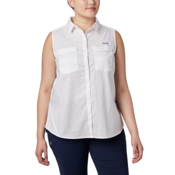 Columbia PFG Bonehead Stretch Sleeveless Plus Size, Camiseta Blancos Para Mujer | 617834-JXN